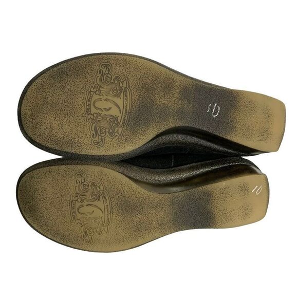 Nine West Suede Leather Booties Boots 9 Black Faux Fur Wedge Heel Round Toe - Picture 6 of 8